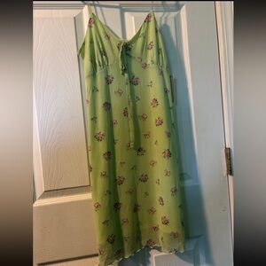 Green Floral Mini Dress